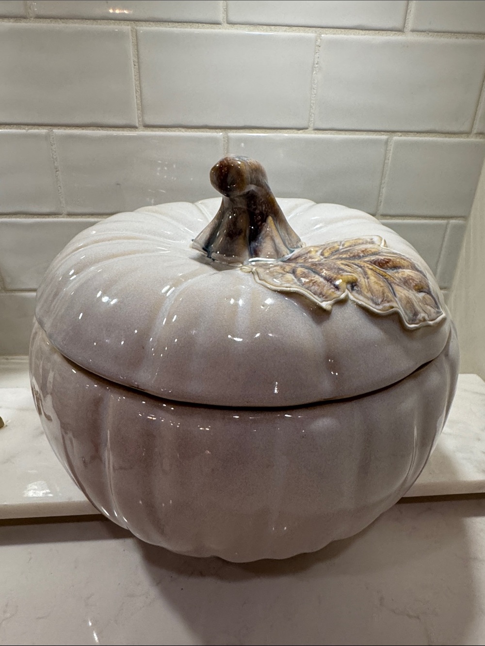 Pier 1 Ceramic Pumpkin Serving Tureen. New.